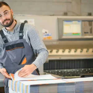 Specjalista w drukarni broszury